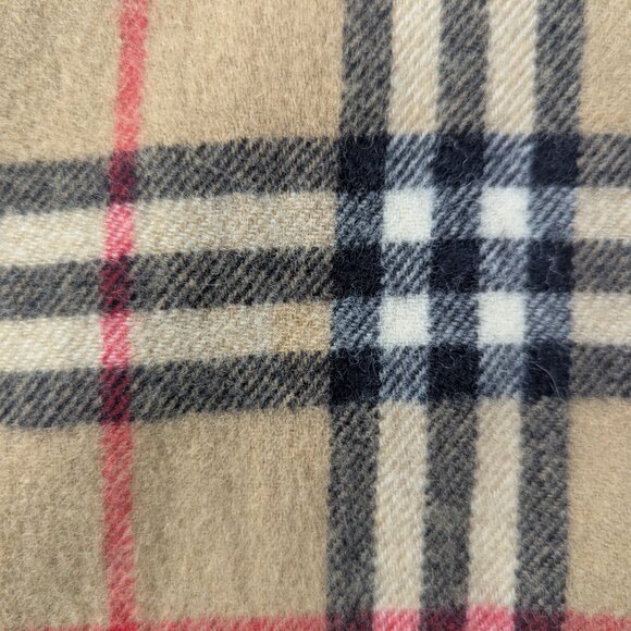 BURBERRY Lambswool Nova Check Scarf – Iconic Beige Plaid – VALUE – FAST Delivery - Picture 4 of 8